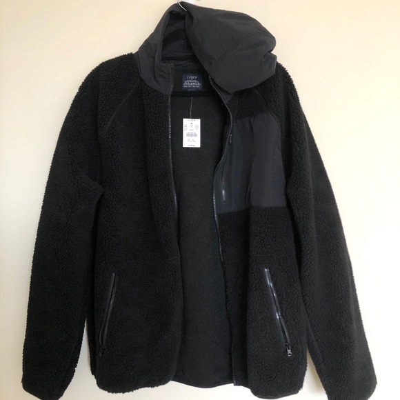 mens hooded sherpa jacket